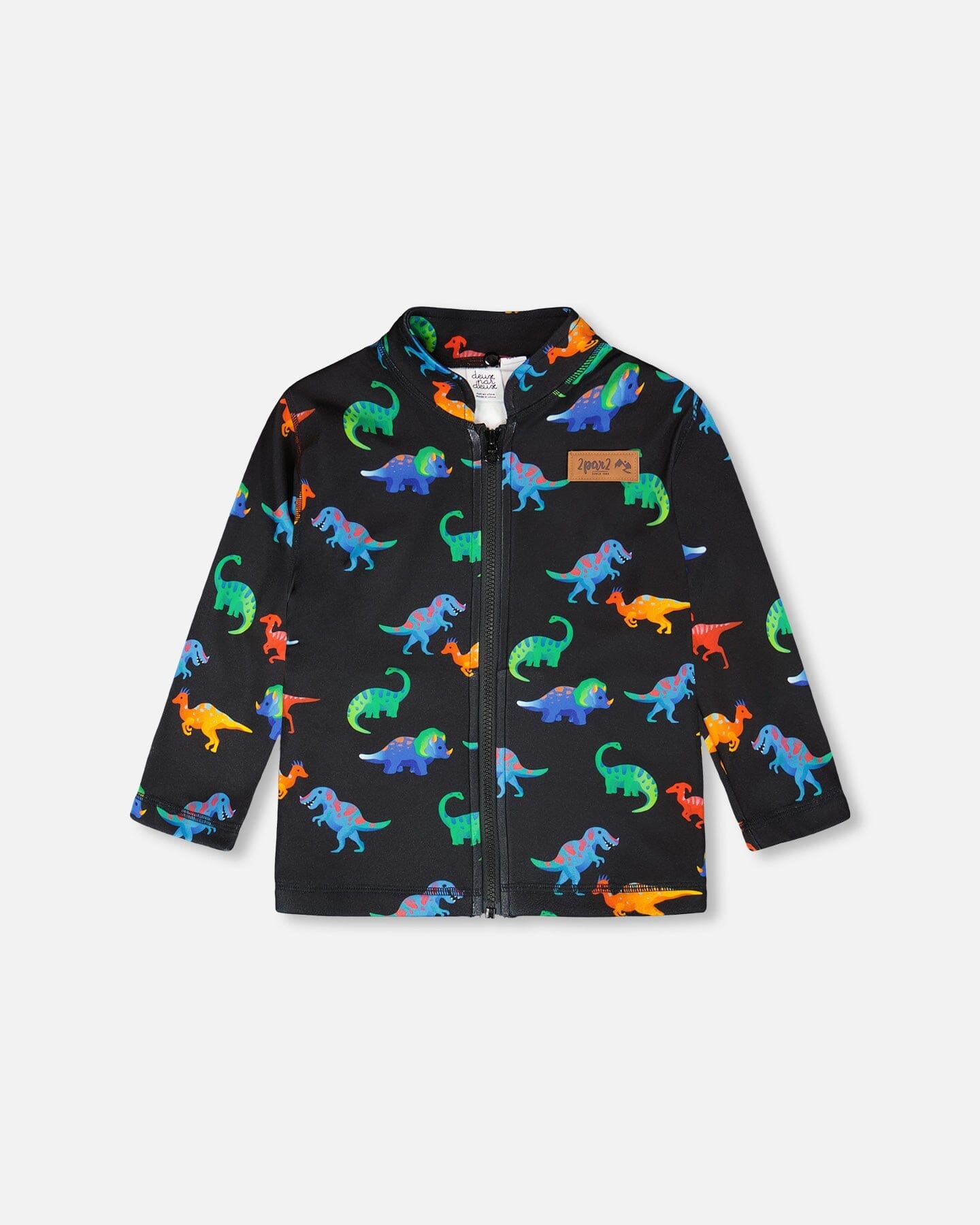 3-In-1 Two-Piece Mid-Season Outerwear Set Black Dinosaur Print