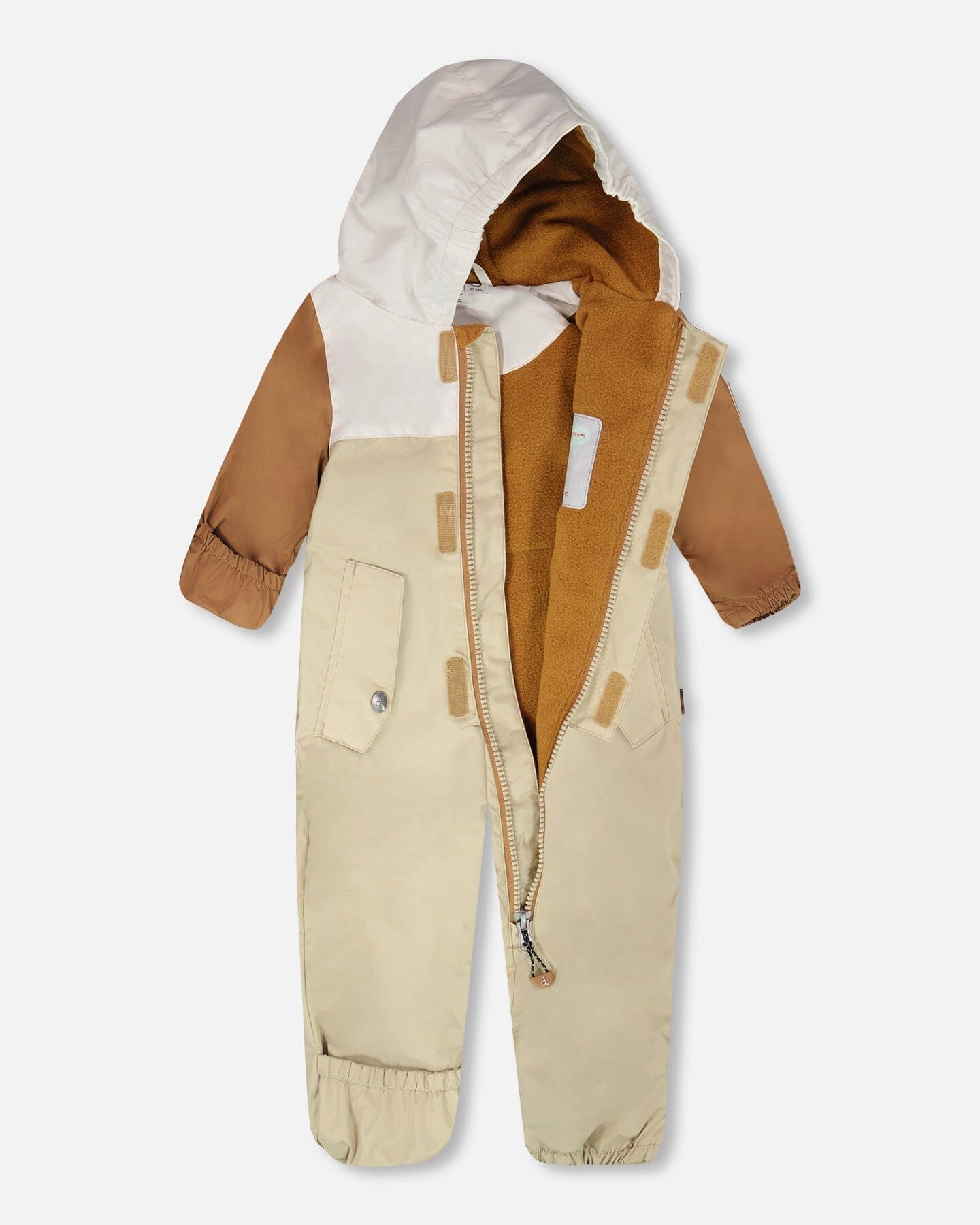 Baby Mid-Season One-Piece Outerwear With Hat Beige