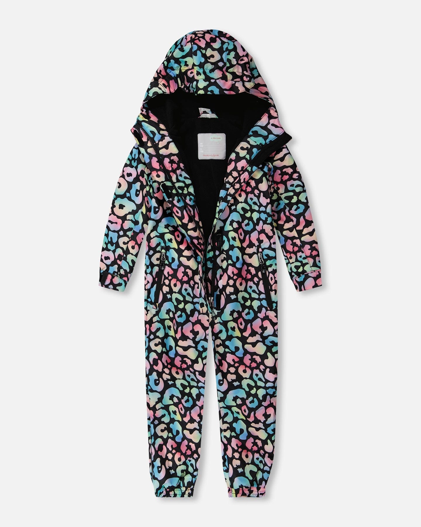Kids Mid-Season One-Piece Outerwear Black Animal Print
