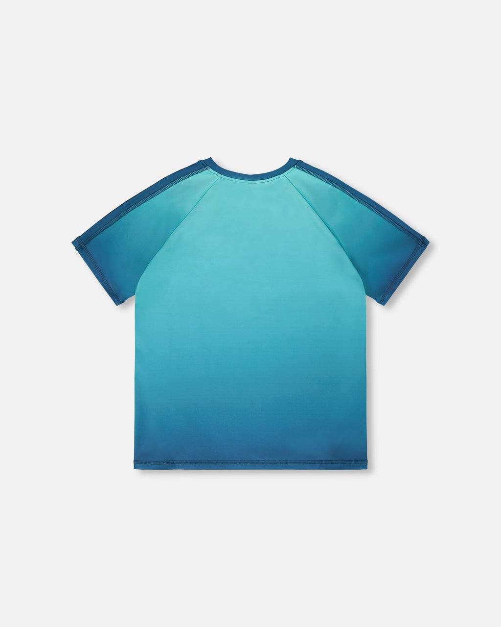 Short Sleeve Athletic Top In Recycled Polyester Teal Gradient