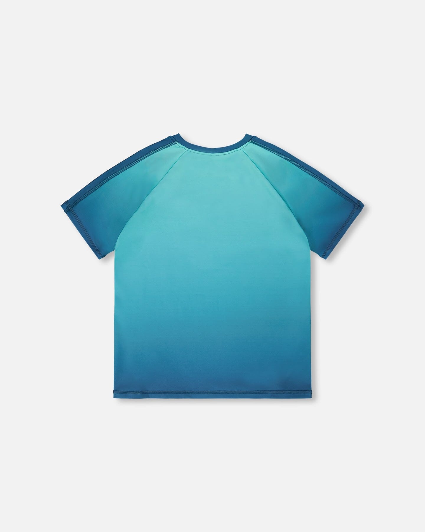 Short Sleeve Athletic Top In Recycled Polyester Teal Gradient
