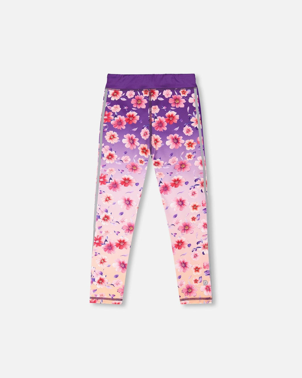 Athletic Leggings In Recycled Polyester Mauve Floral Gradient