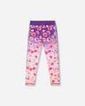 Athletic Leggings In Recycled Polyester Mauve Floral Gradient