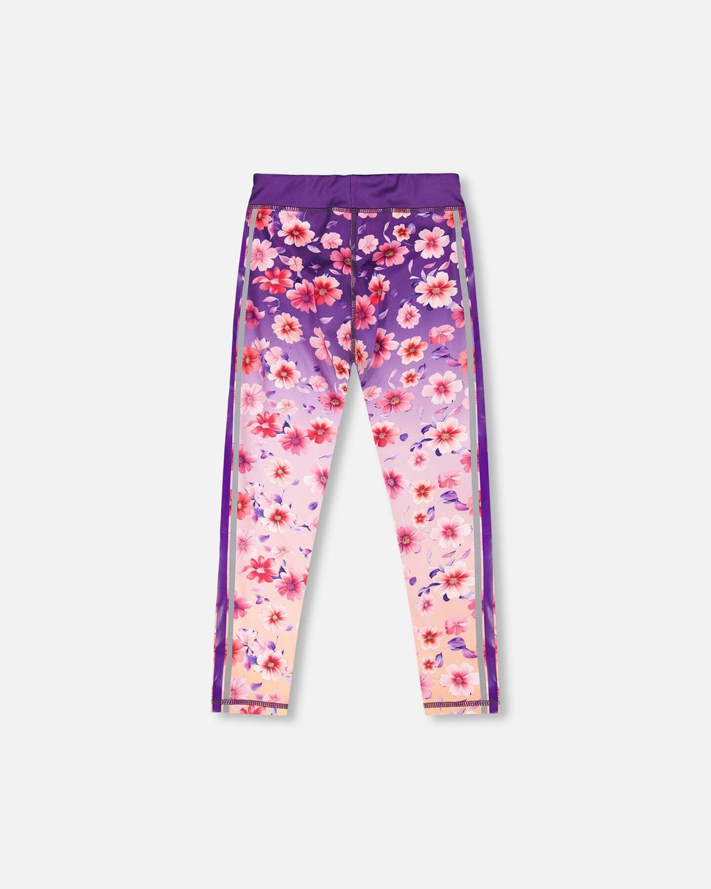 Athletic Leggings In Recycled Polyester Mauve Floral Gradient