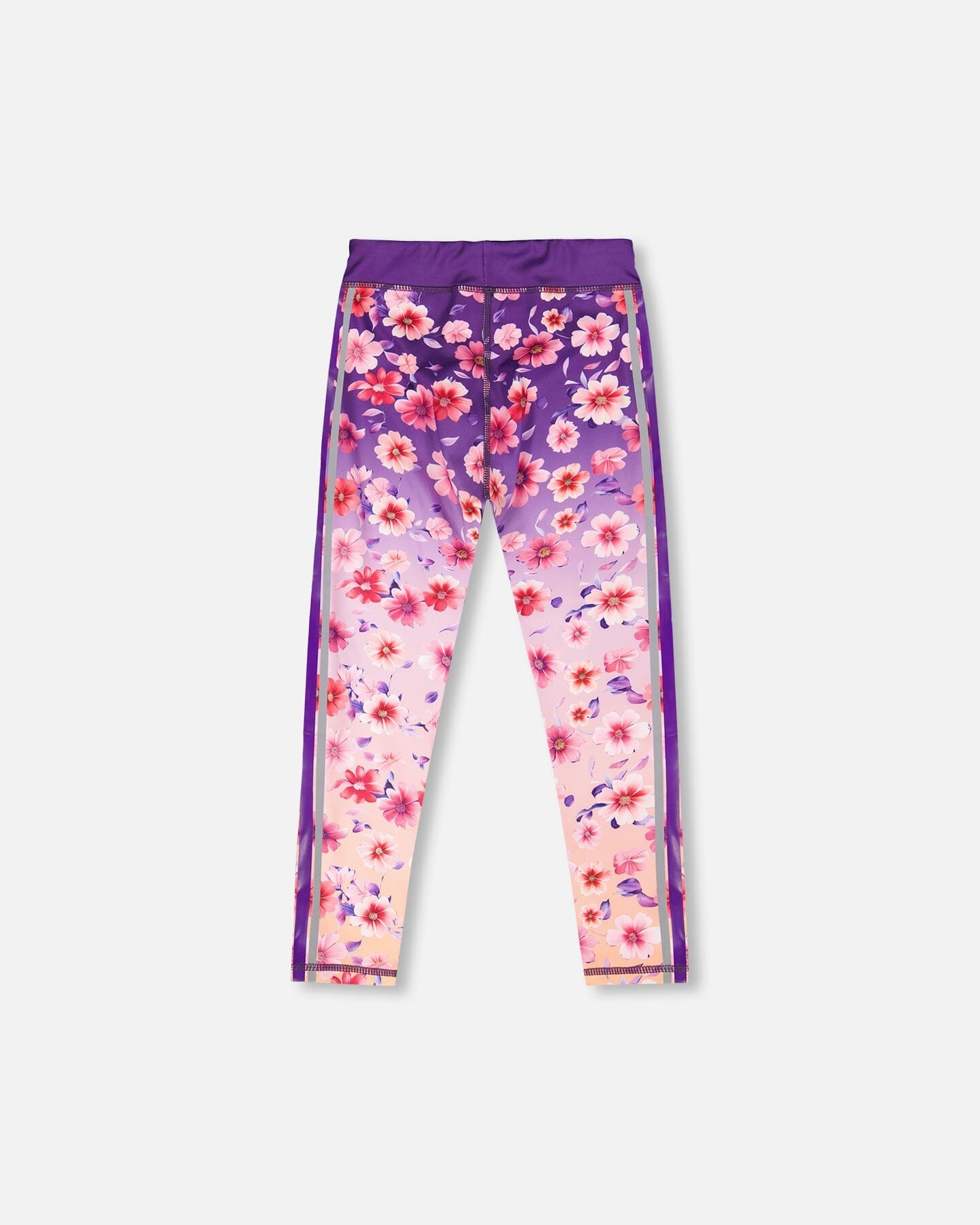 Athletic Leggings In Recycled Polyester Mauve Floral Gradient