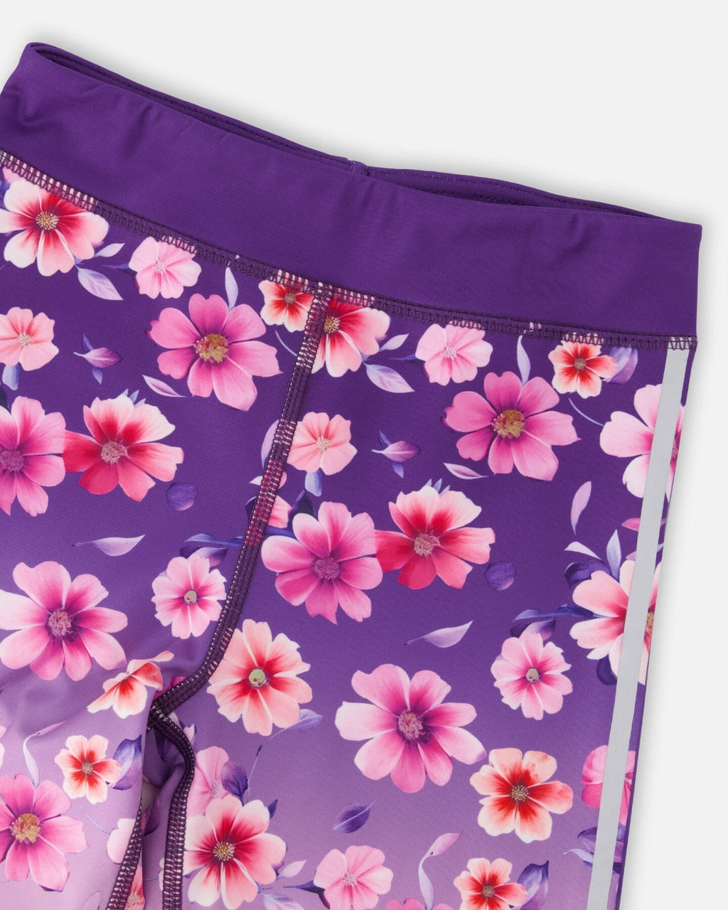 Athletic Leggings In Recycled Polyester Mauve Floral Gradient