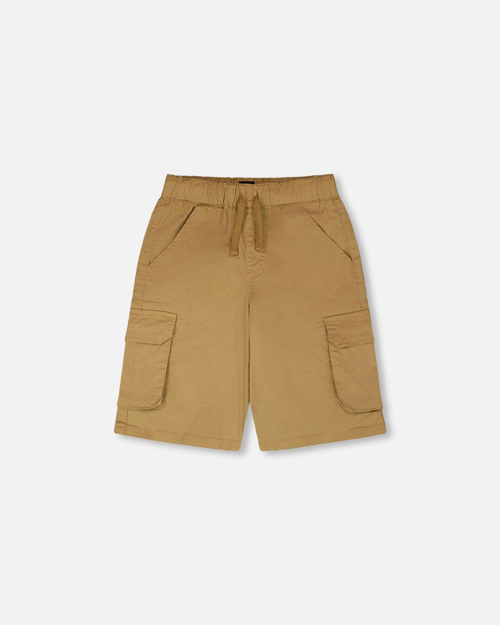 Stretch Twill Bermuda With Cargo Pockets Beige