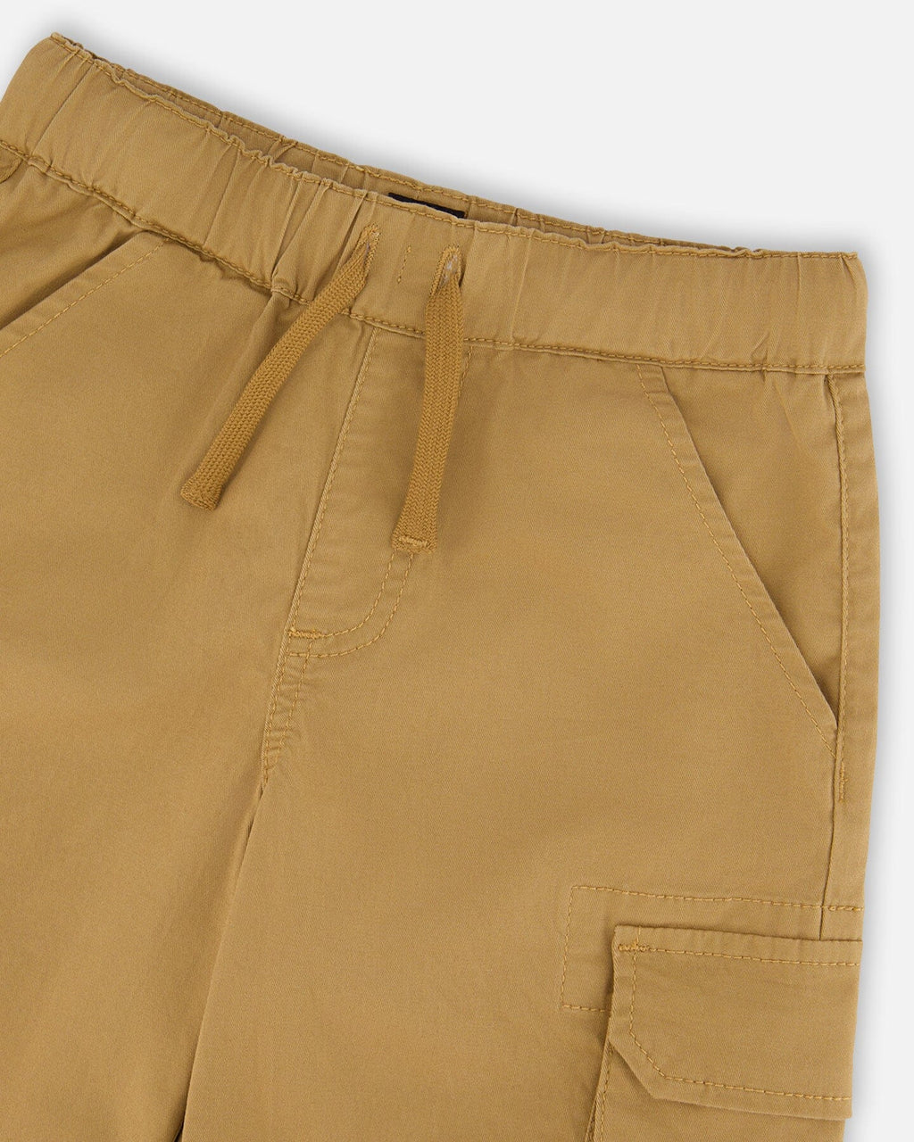 Stretch Twill Bermuda With Cargo Pockets Beige
