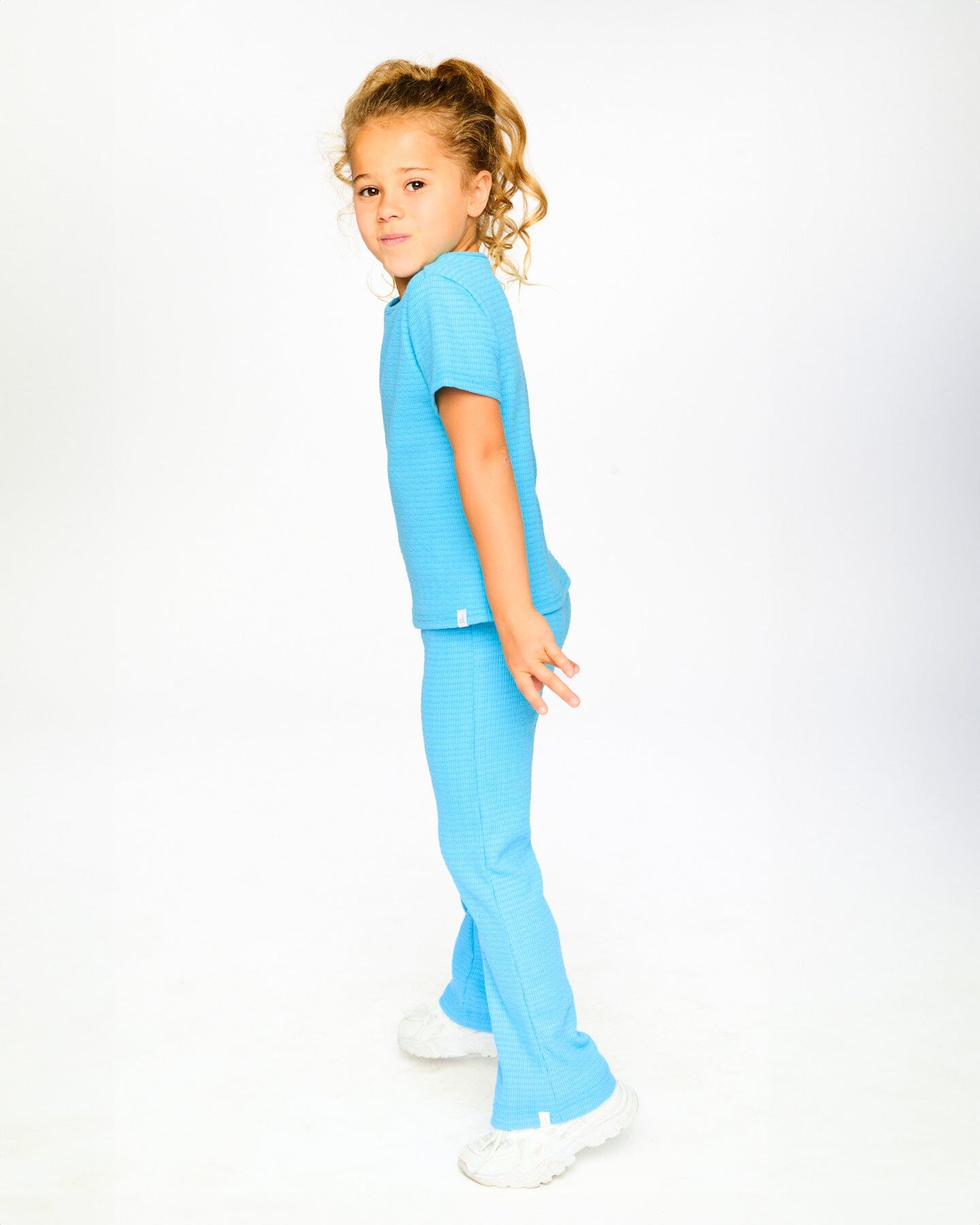 Crinkle Jersey Leggings Blue