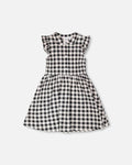 Sleeveless Button Down Dress Black Gingham