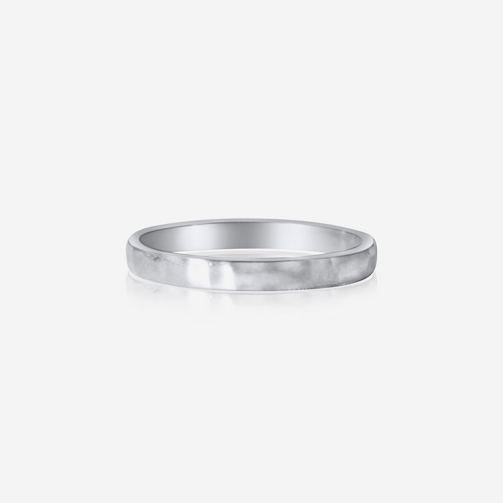 Hammered Eternity Wedding Band | 18K Gold and Platinum