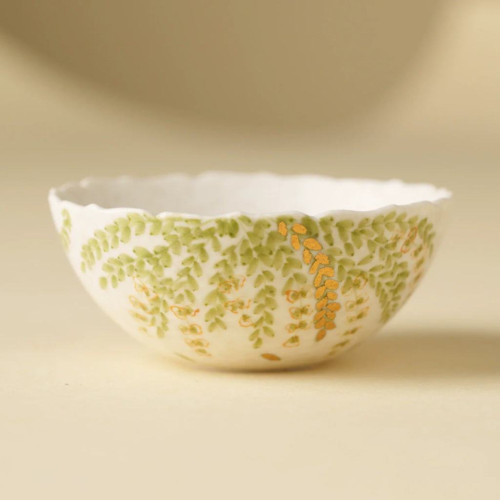 Handmade Ceramic Teacup with Green Leaf Design – 85ml Traditional Chinese Tea Cup