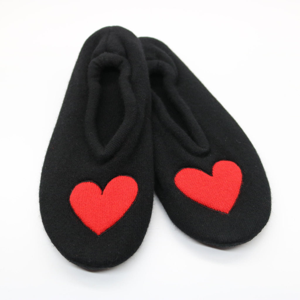 CASHMERE HEART SLIPPERS