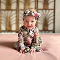 Bamboo Baby Zipper Footed Bodysuit | Antique Floral