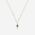 Smoky Quartz & Akoya Pearl Pendant Necklace | 14K Gold