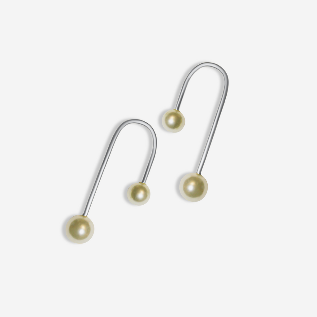 Freshwater Pearl Tube Earrings | 14K Gold