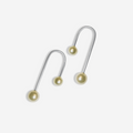 Freshwater Pearl Tube Earrings | 14K Gold
