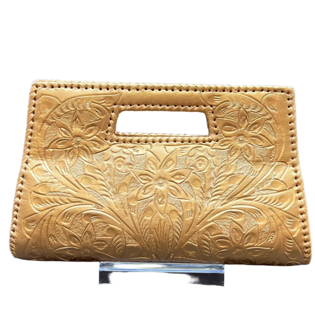 The Caroline| Hand-Tooled Leather Clutch & Crossbody