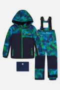 Two Piece Play Snowsuit Blue And Green Checkered Print