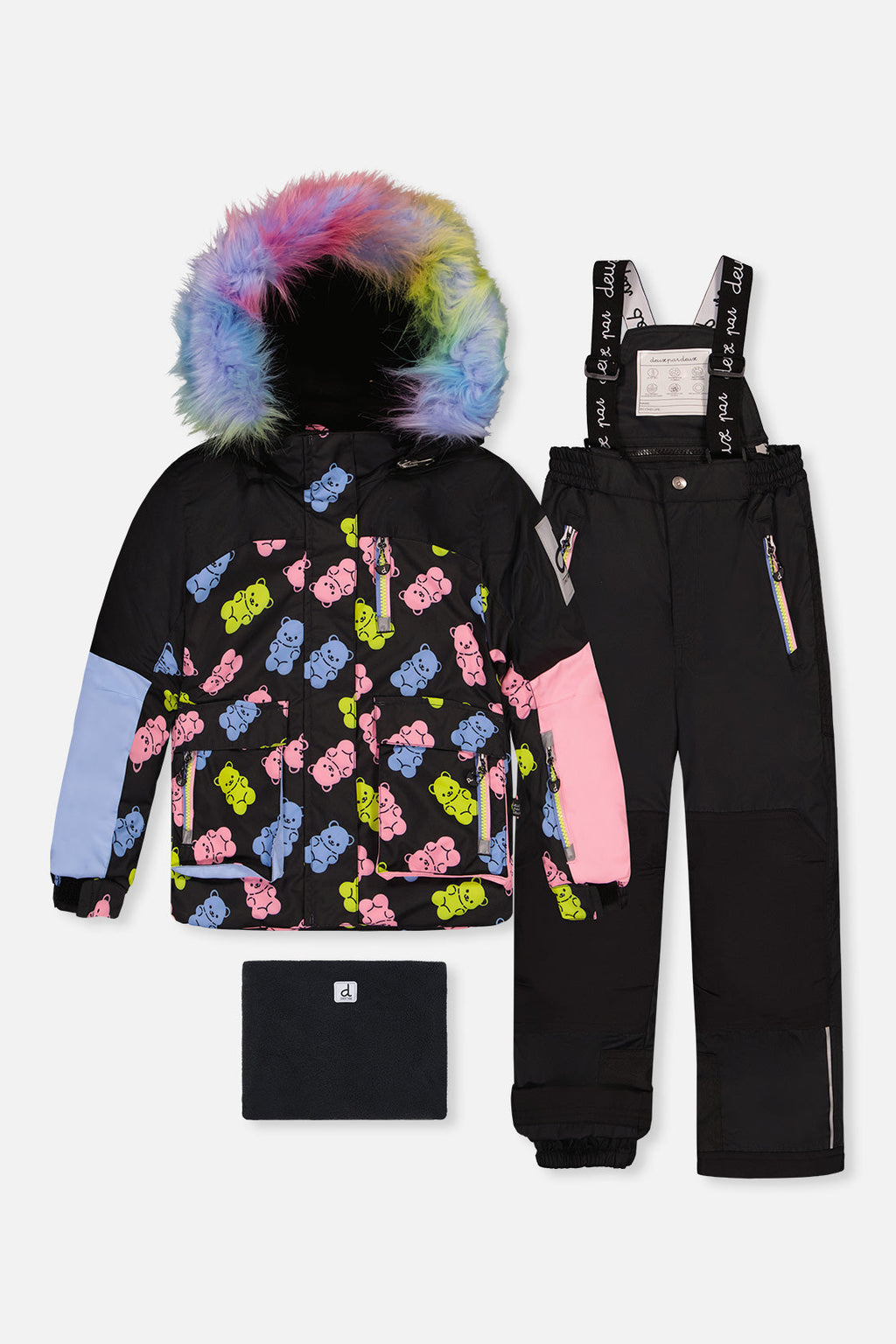 Two Piece Play Snowsuit Black Gummy Bear Print
