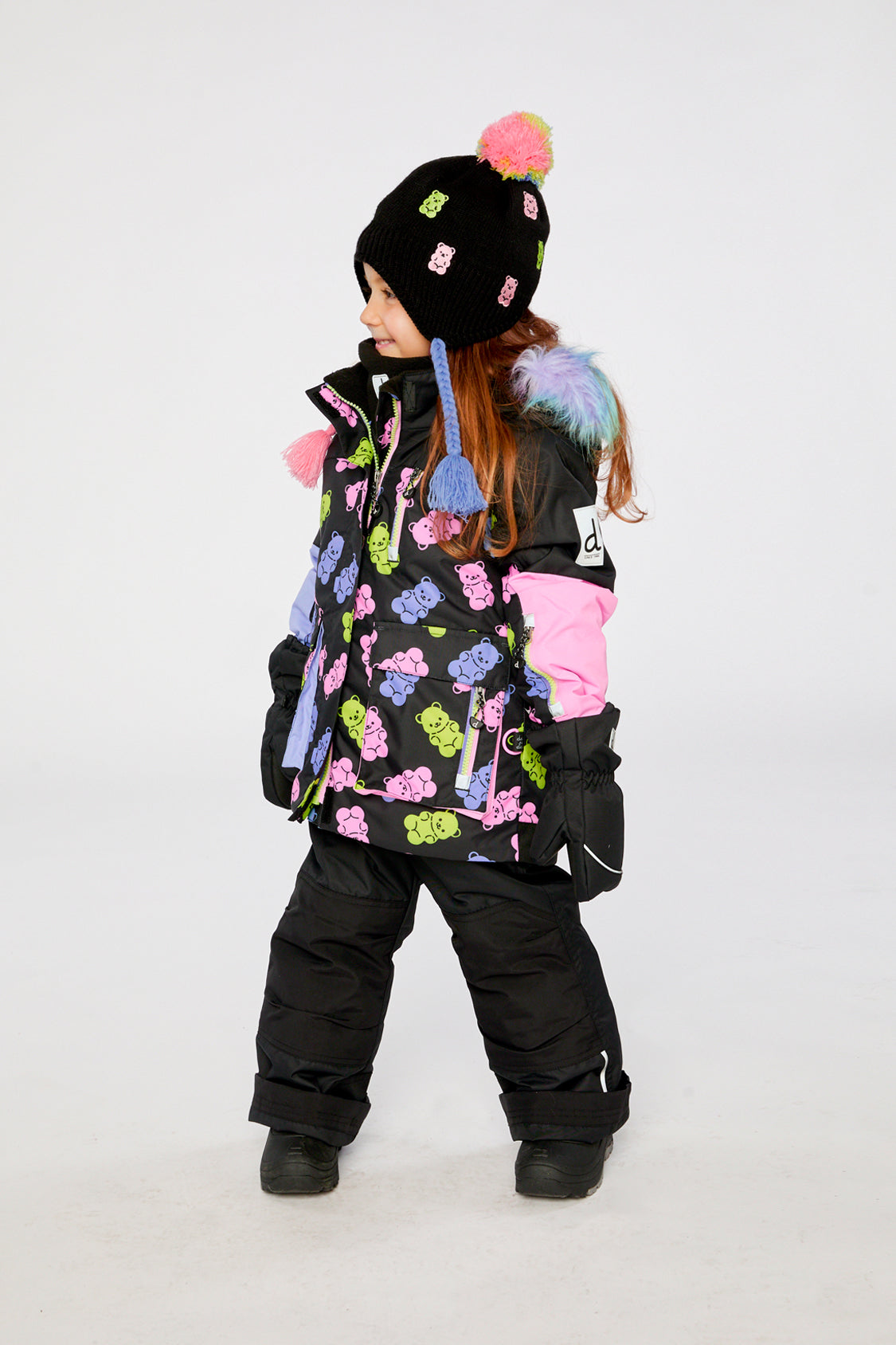 Two Piece Play Snowsuit Black Gummy Bear Print