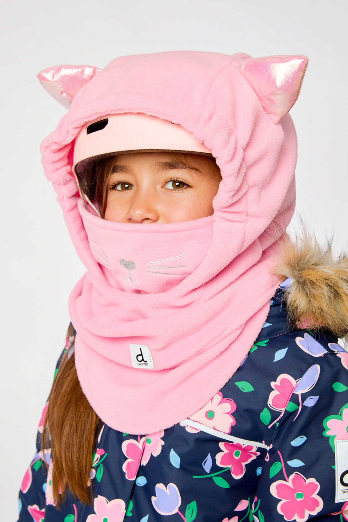 Oversized Polar Balaclava For Ski Helmet Pink