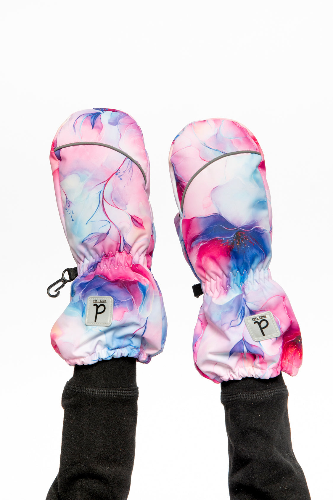 Play Winter Mittens Mauve Flower Print