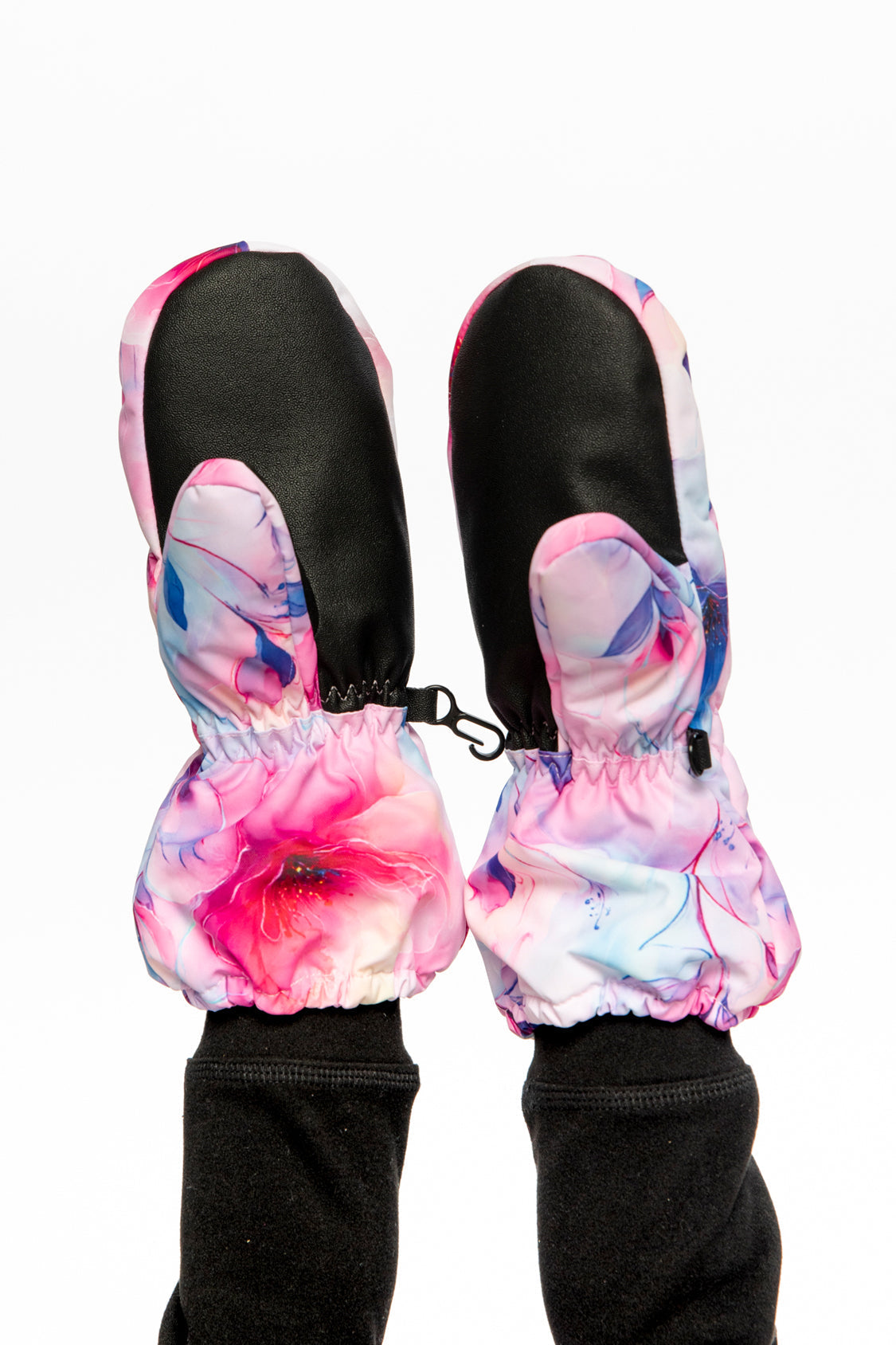 Play Winter Mittens Mauve Flower Print