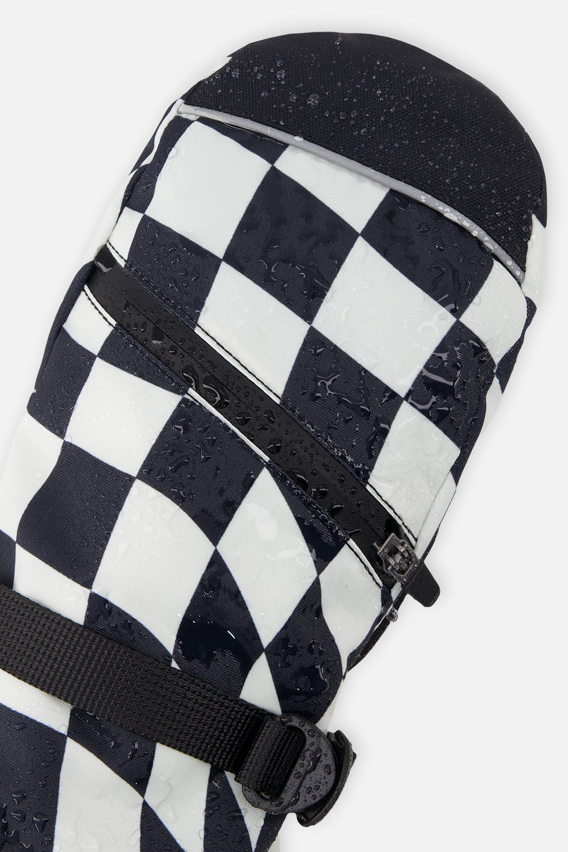 Teknik Winter Mittens White Checkered Print