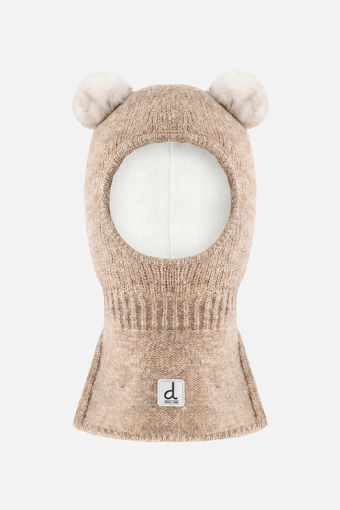 Baby Knit Bear Balaclava Light Taupe