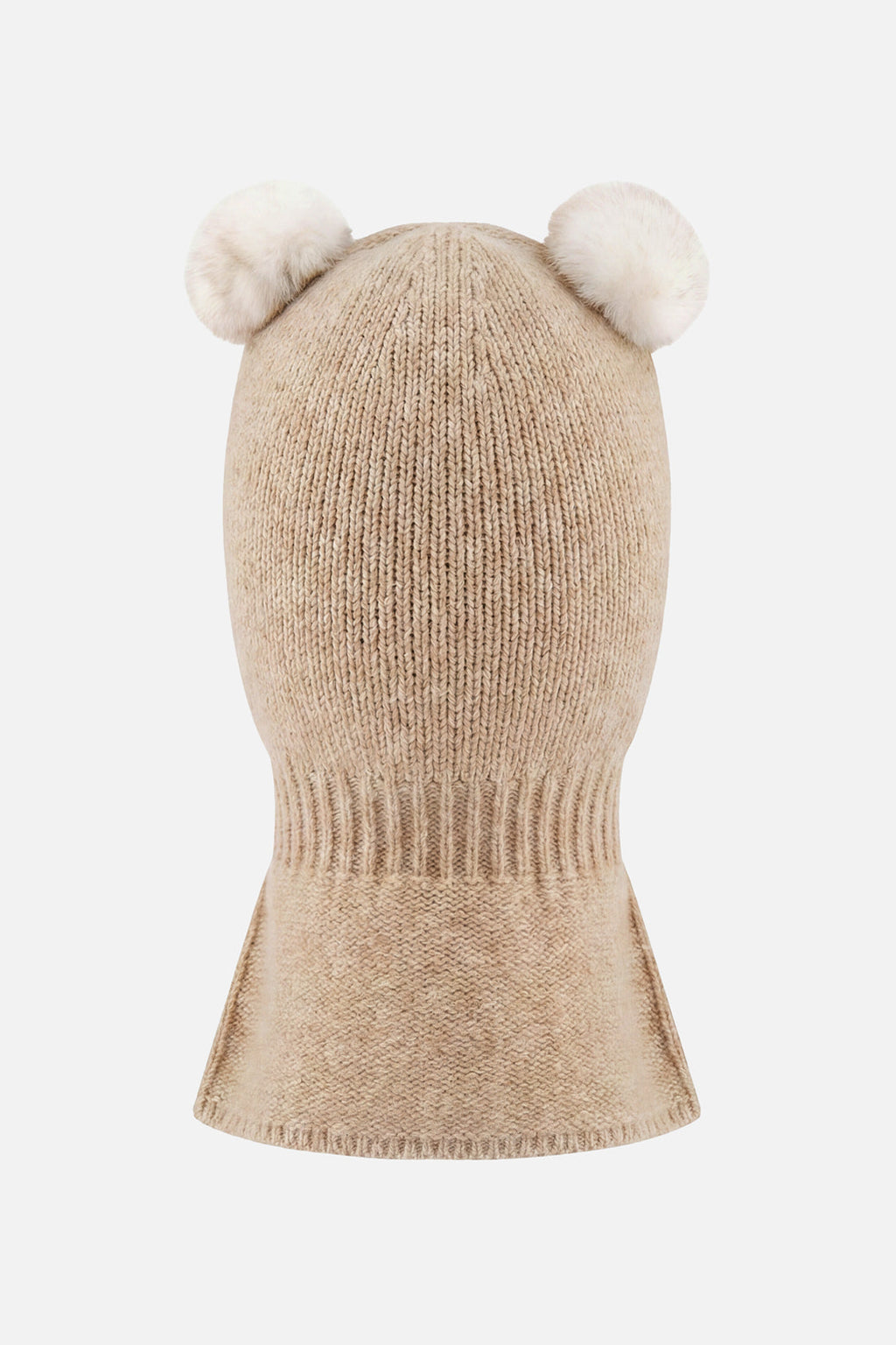 Baby Knit Bear Balaclava Light Taupe