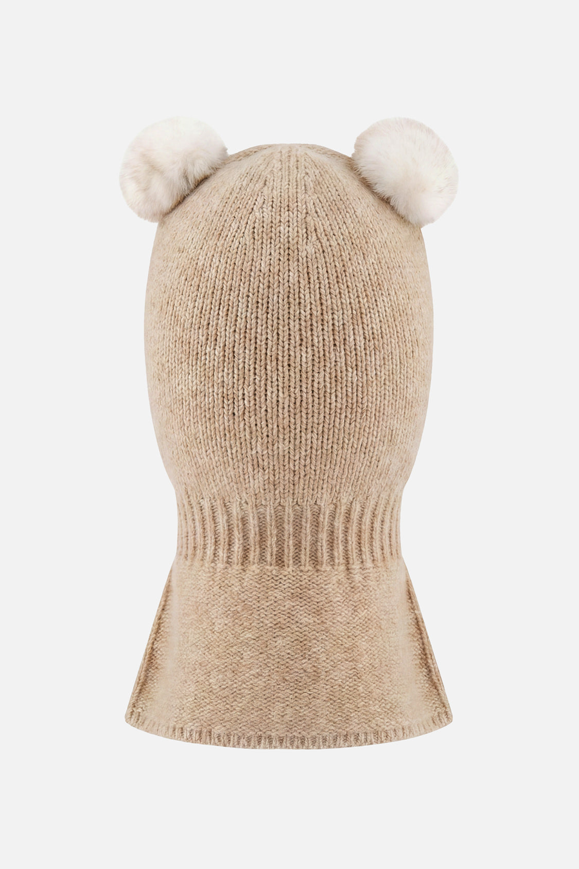 Baby Knit Bear Balaclava Light Taupe
