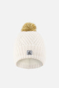 Winter Knit Hat With Pompom Off-White
