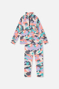 Two Piece Thermal Underwear Coral Camouflage Print