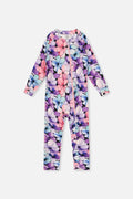 Baby One Piece Thermal Underwear Purple Floral Print