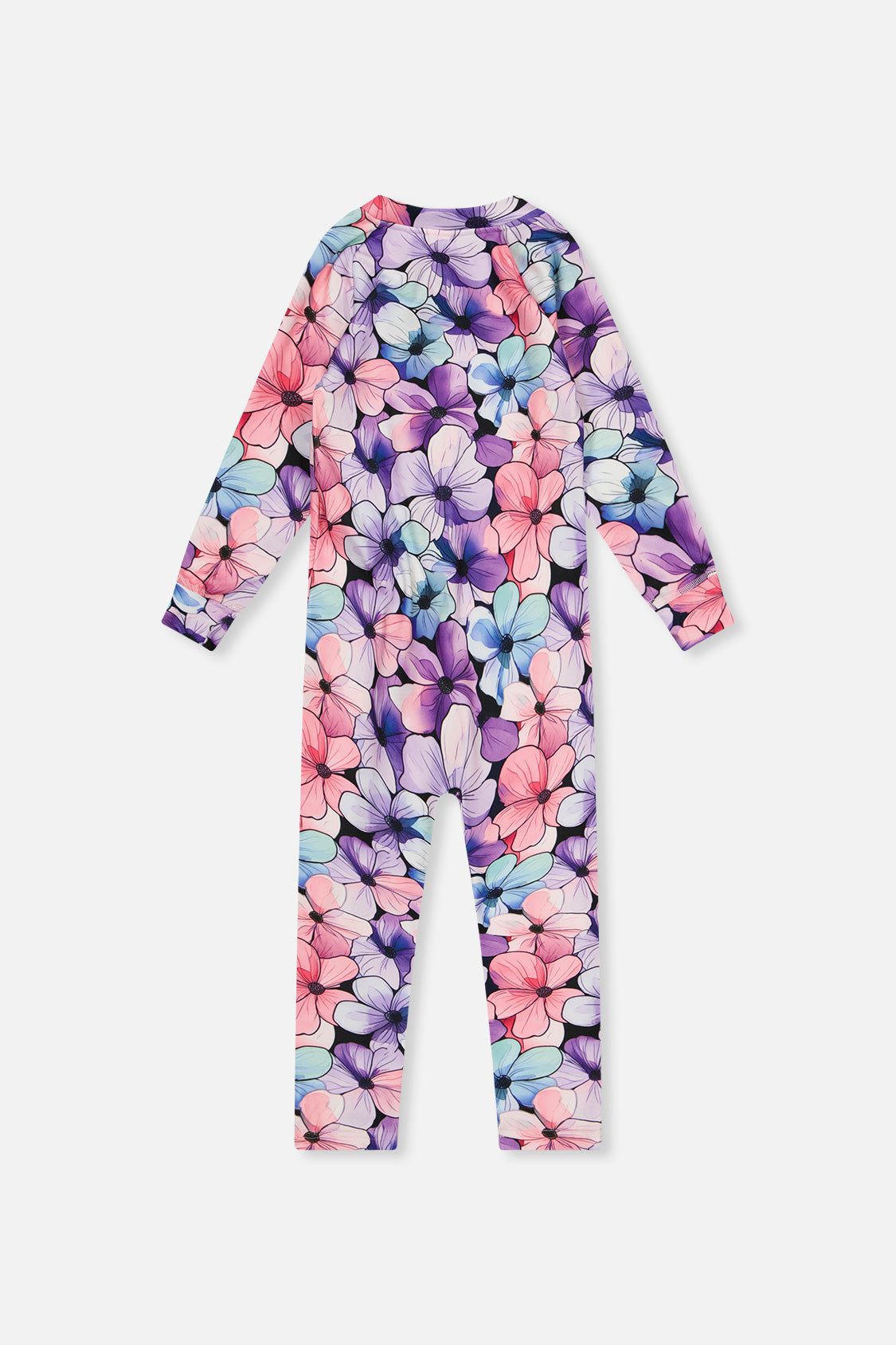 Baby One Piece Thermal Underwear Purple Floral Print