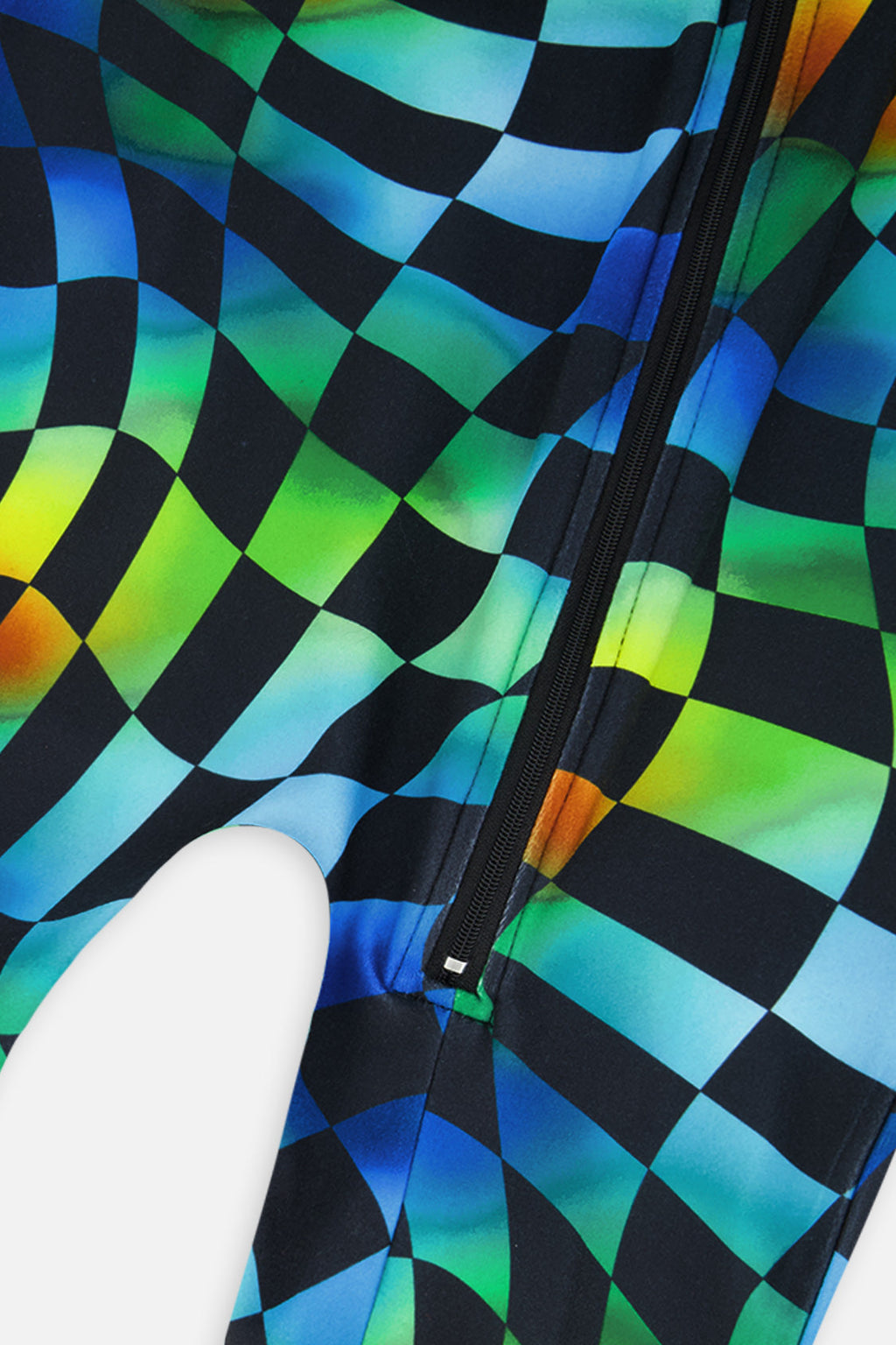 Baby One Piece Thermal Underwear Blue Checkered Print