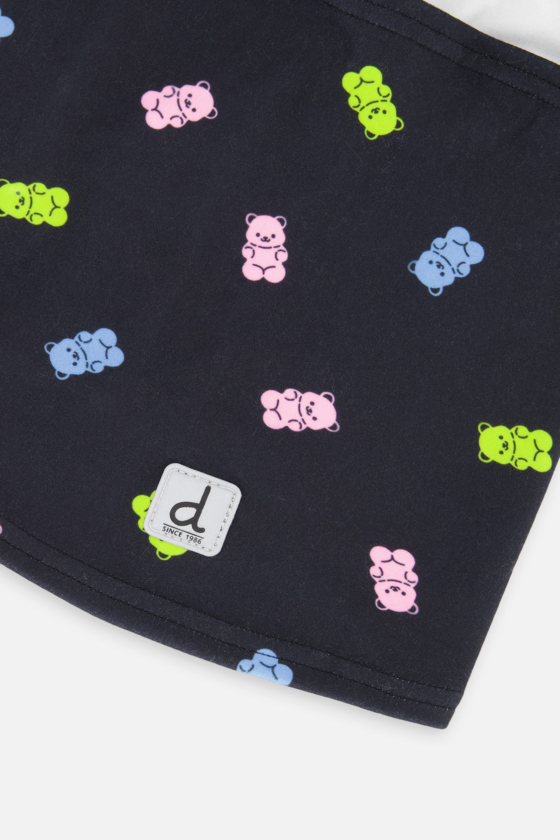Brushed Jersey Balaclava Black Printed Gummy Bears