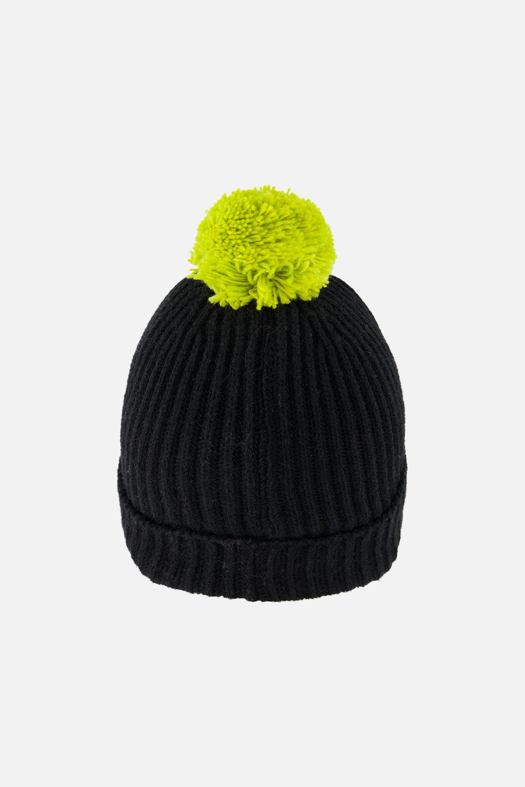 Winter Knit Hat With Pompom Black And Green