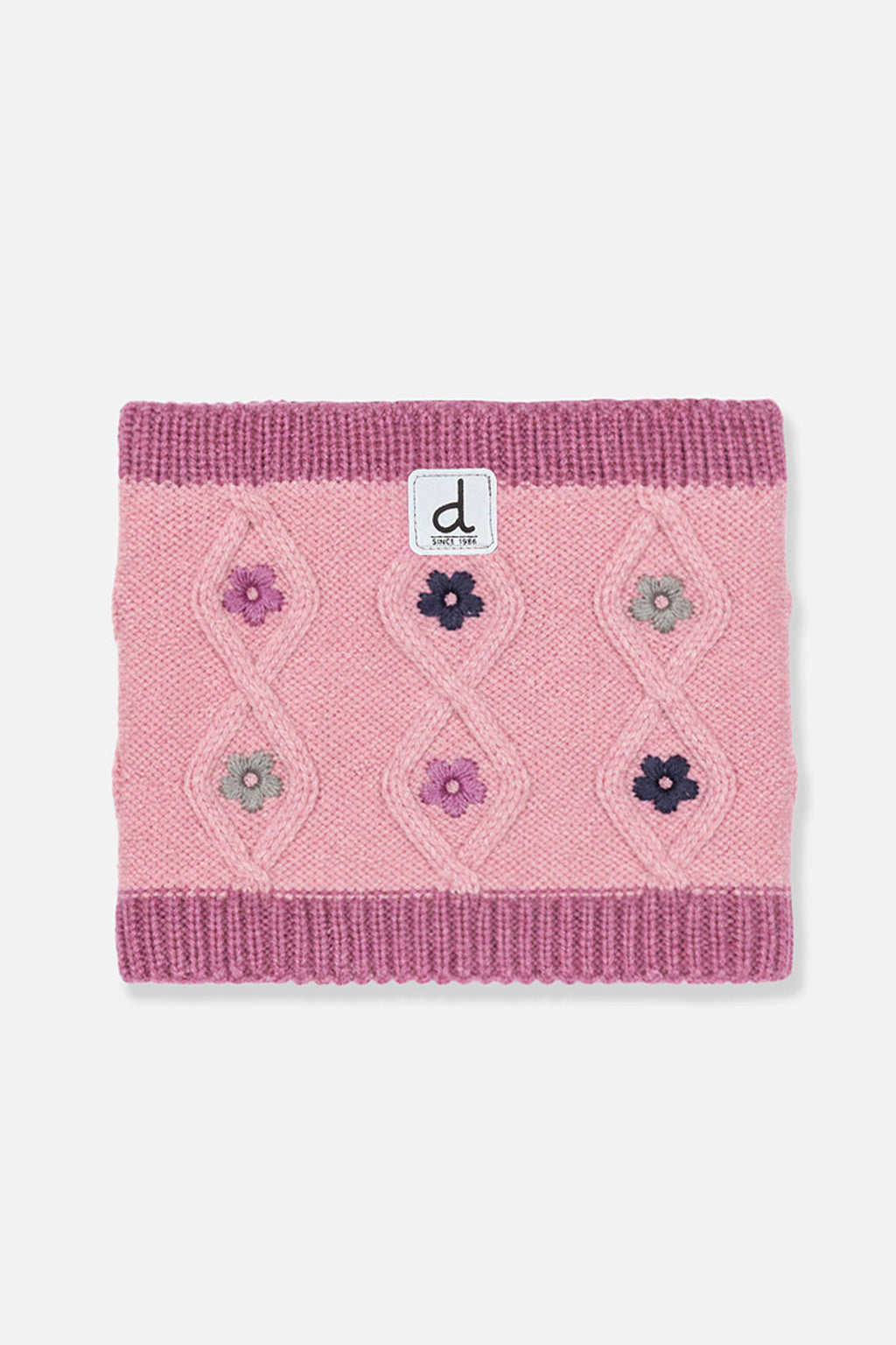 Baby Winter Knit Neckwarmer Pink And Mauve