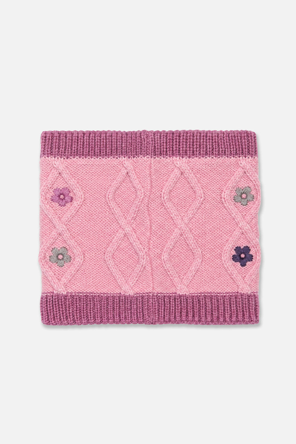 Winter Knit Neckwarmer Pink And Mauve