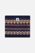 Winter Knit Neckwarmer Blue And Red Jacquard