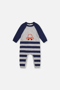 Knitted Intarsia Romper Blue And Orange