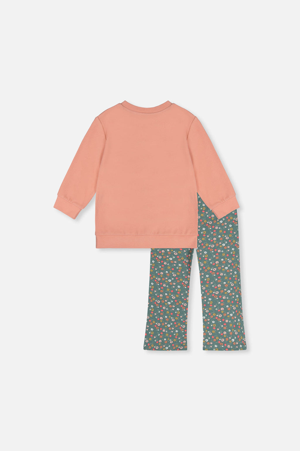Tunic And Leggings Set Pale Pink And Green Floral Print