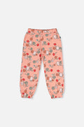 French Terry Sweatpants Pink Cat Print