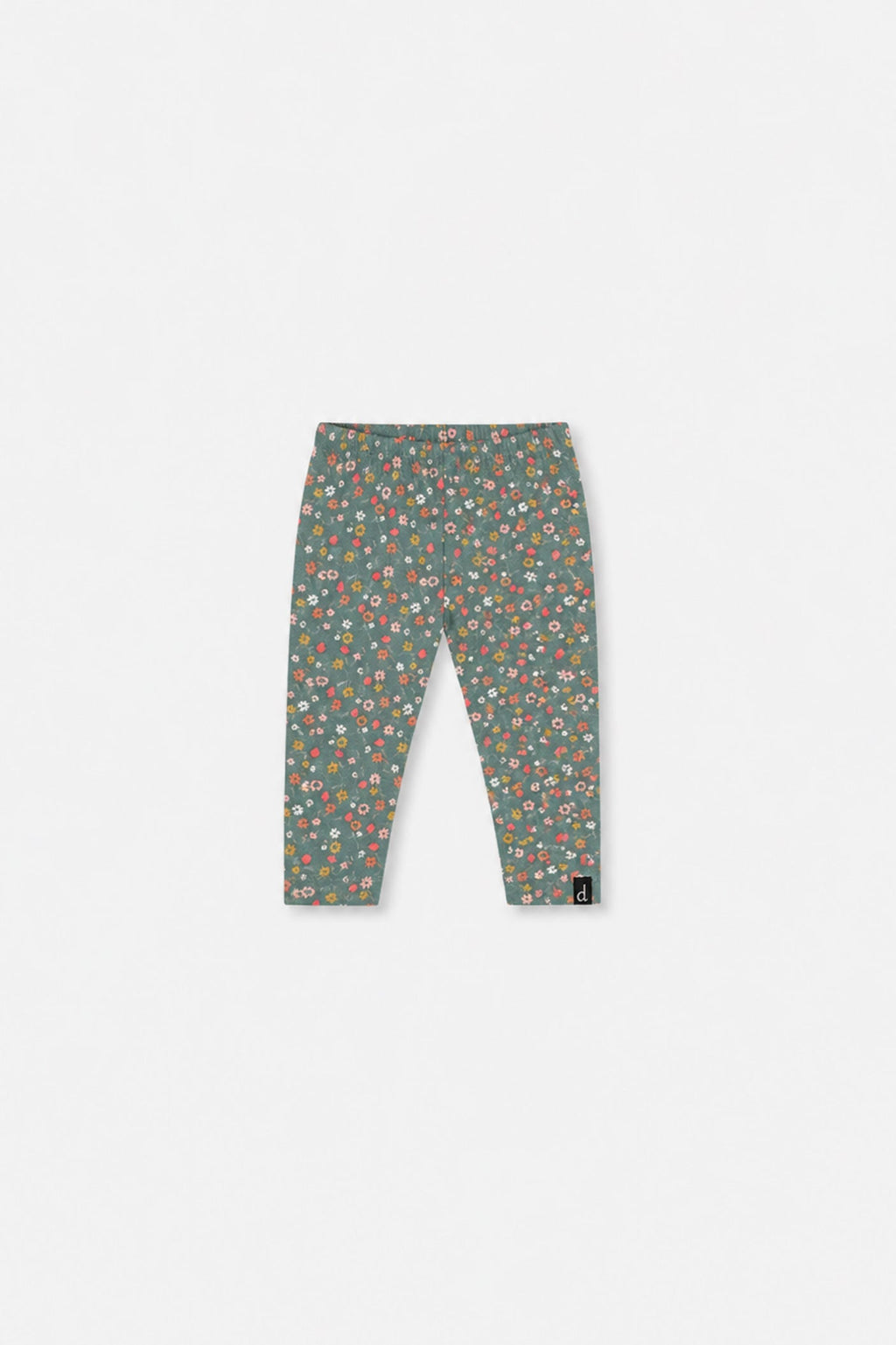 Baby Organic Cotton Leggings Green Floral Print