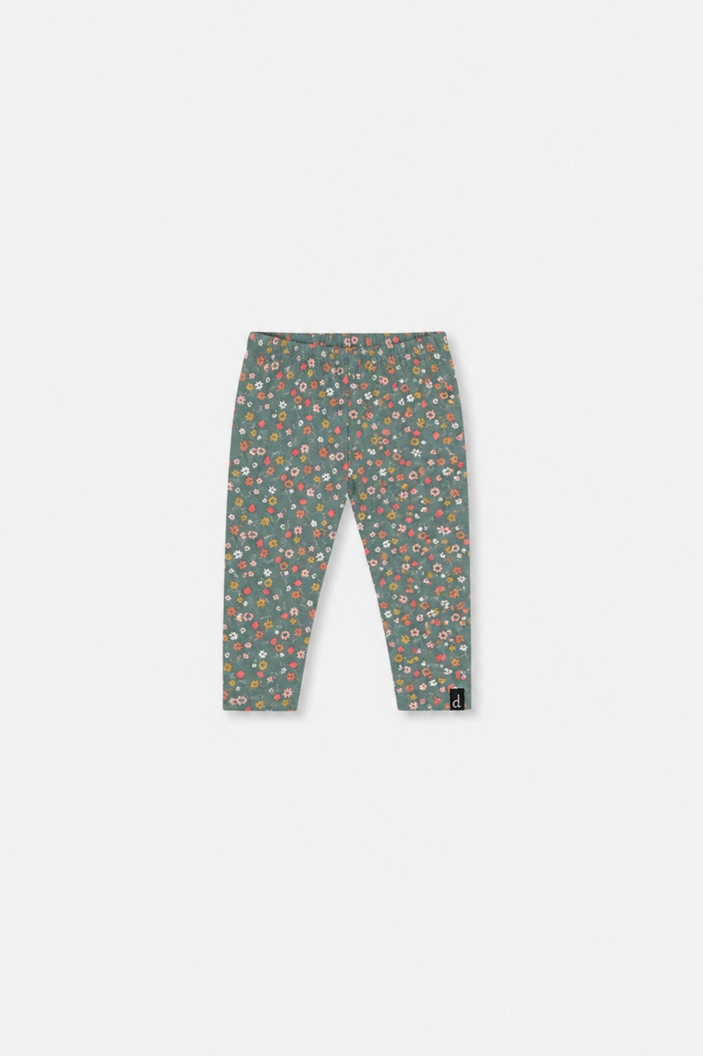 Baby Organic Cotton Leggings Green Floral Print