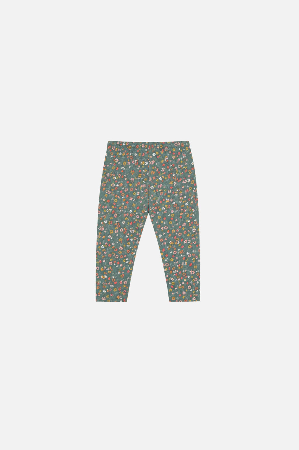 Baby Organic Cotton Leggings Green Floral Print