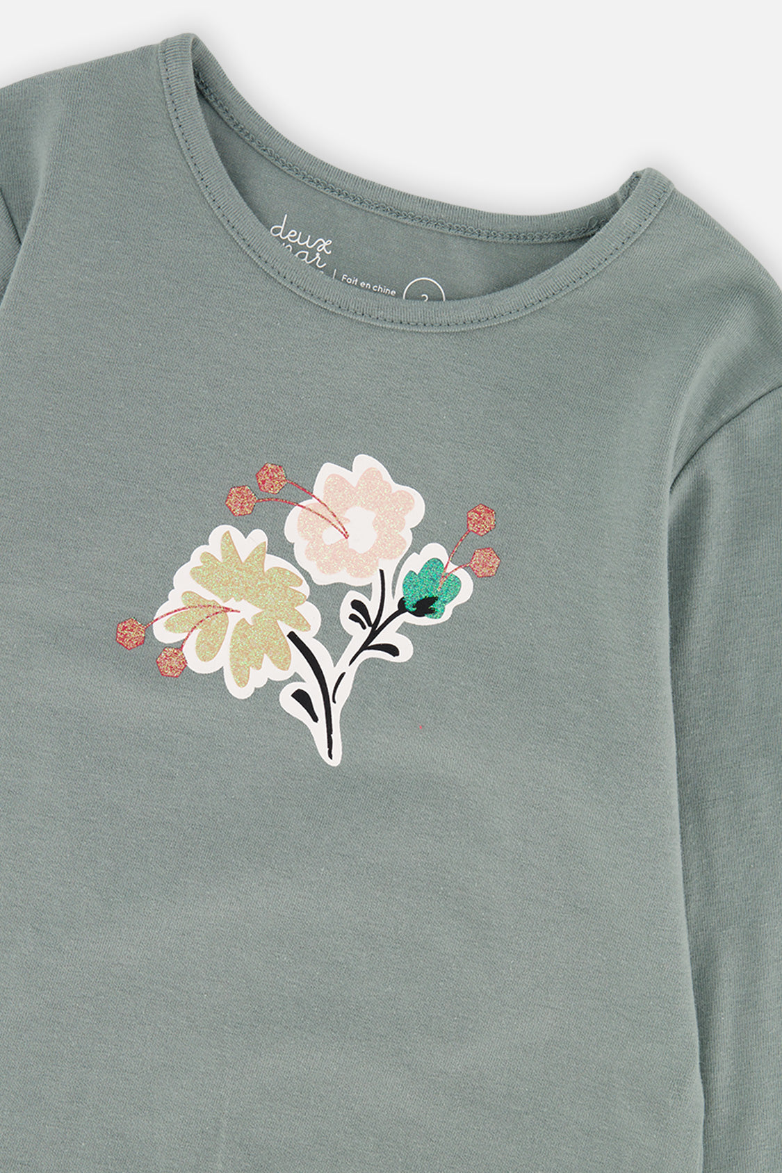 Organic Cotton Long Sleeve T-Shirt Sage Green