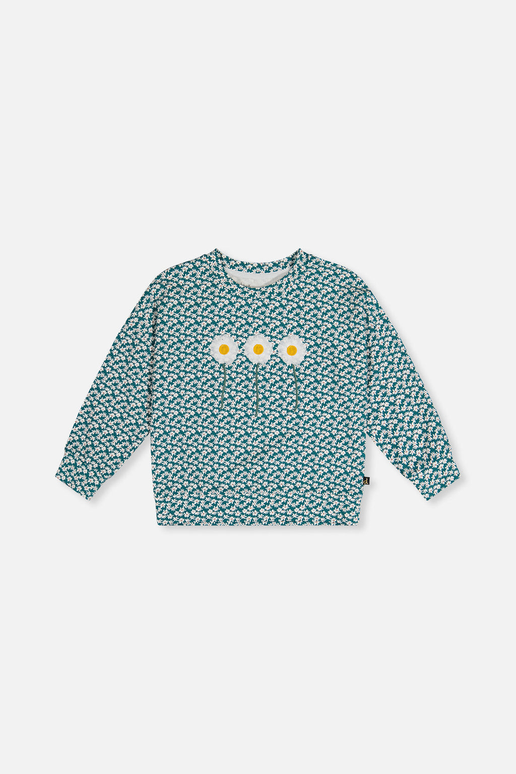 Printed Jersey Long Sleeve T-Shirt Green Floral Print